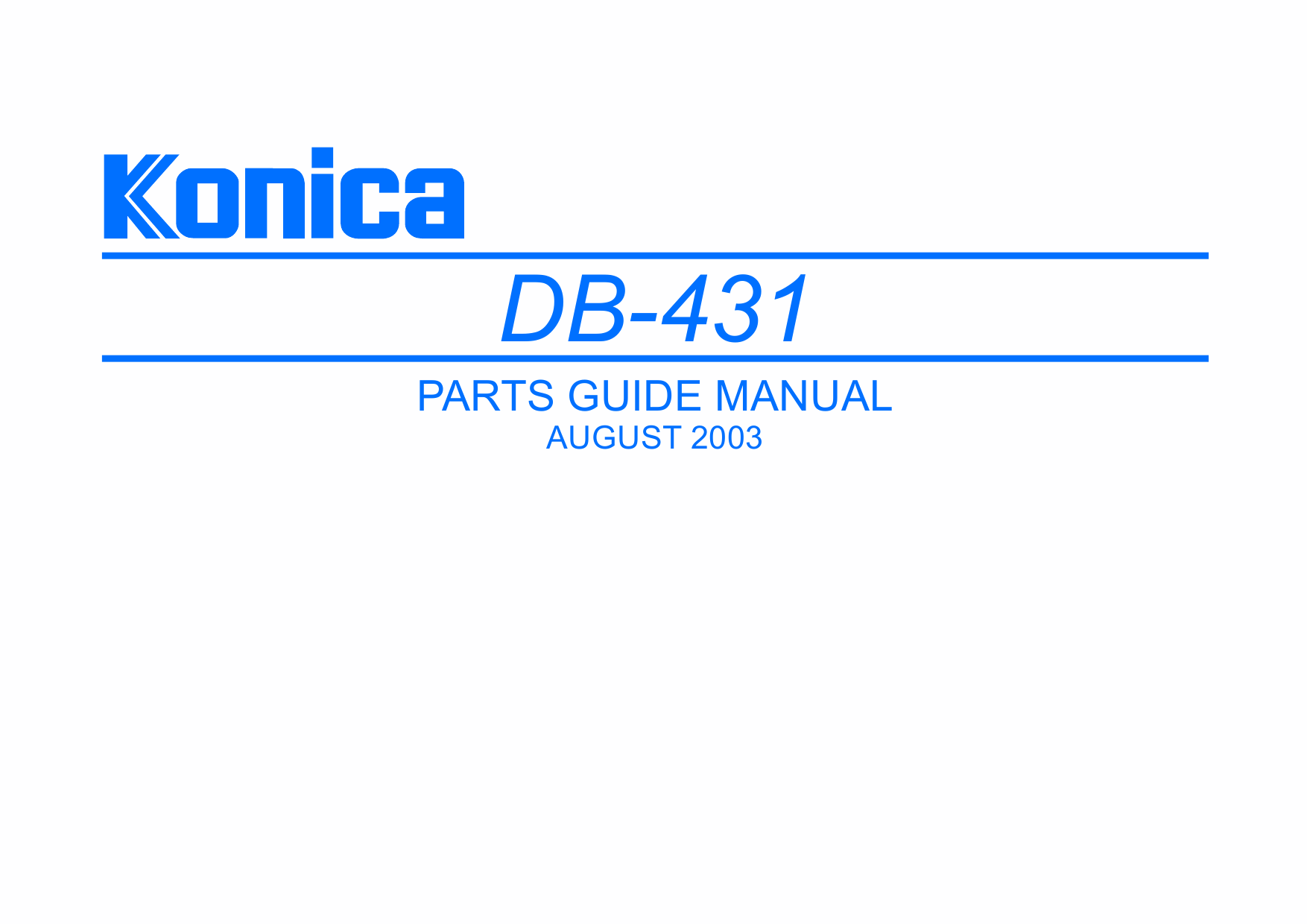 Konica-Minolta Options DB-431 Parts Manual-1